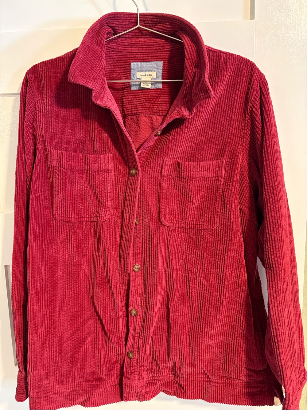 L.L. Bean Deep Red Corduroy Shirt Jacket